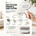White self-cleaning slicker brush for dogs and cats