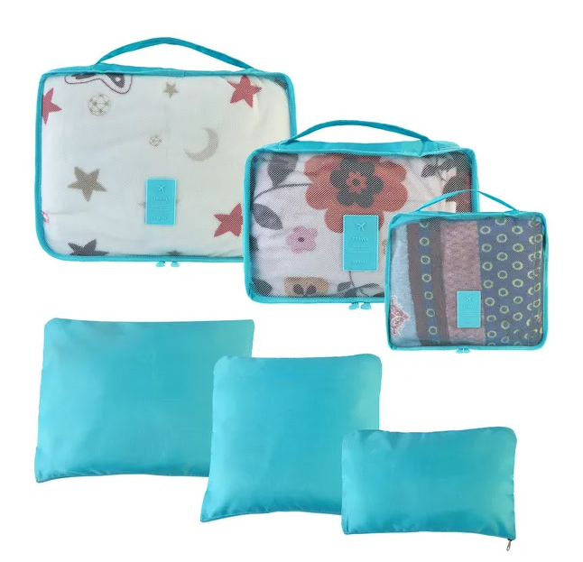 Packing cubes and printed storage pouches