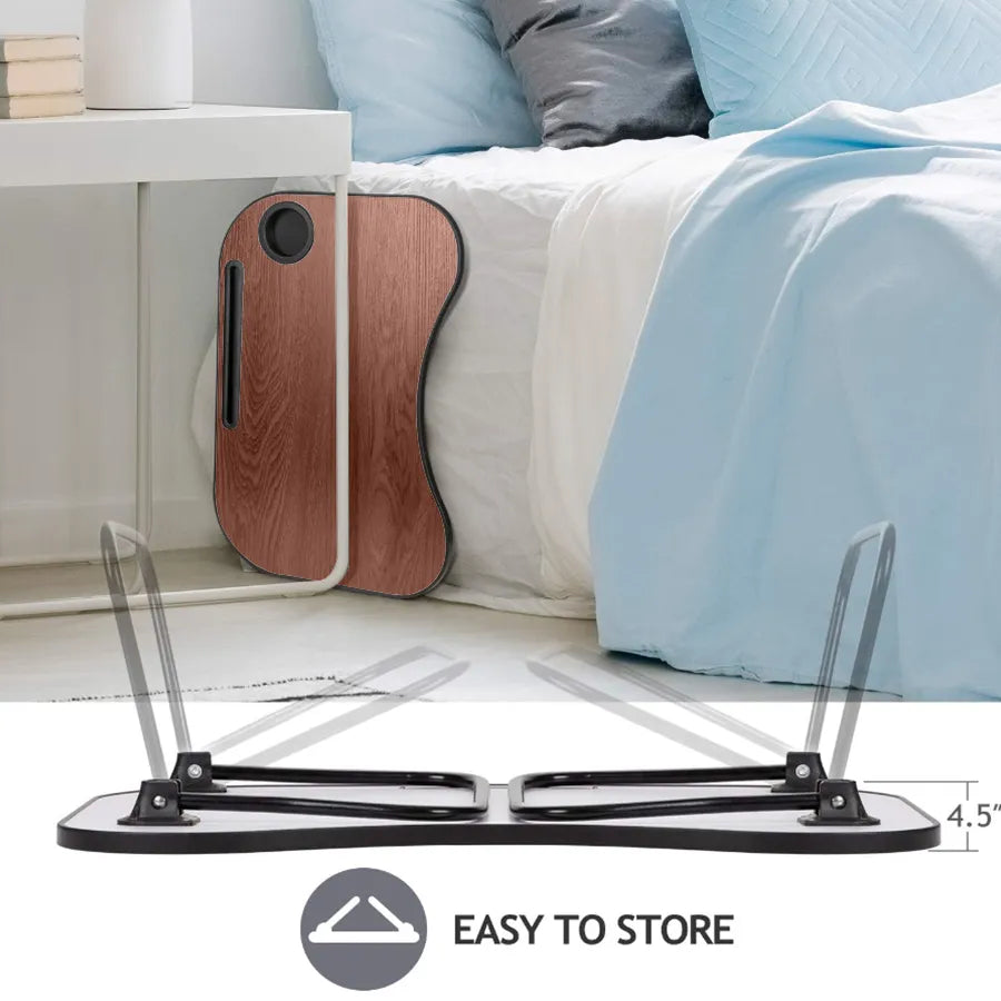 Lap desk with legs folded flat for storage