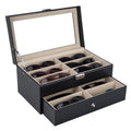 Nagame 12-slot sunglasses organizer open with the drawer pulled out