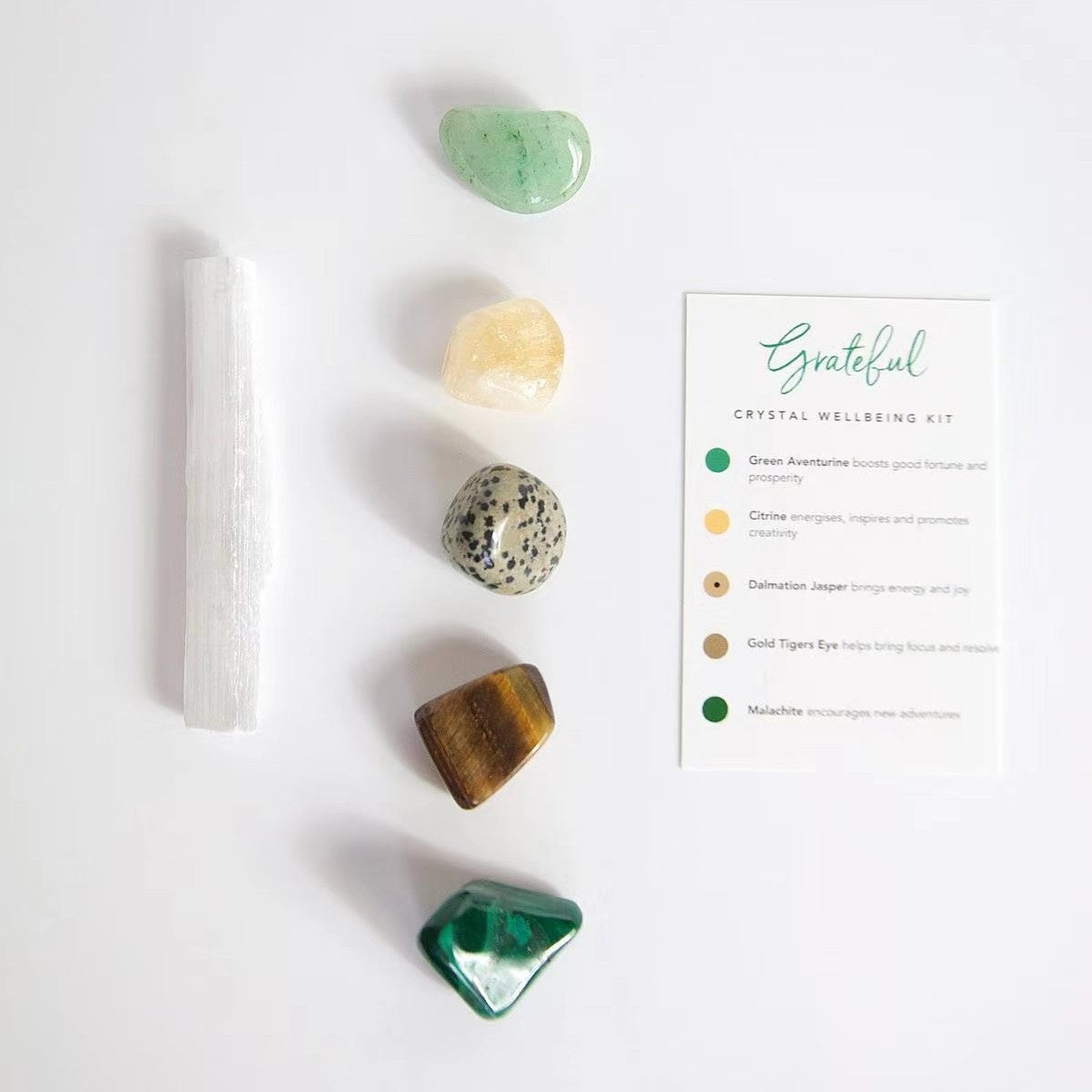 Crystal kit stones close up