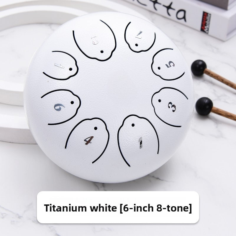 Suzu steel tongue drum, titanium white, 8 notes