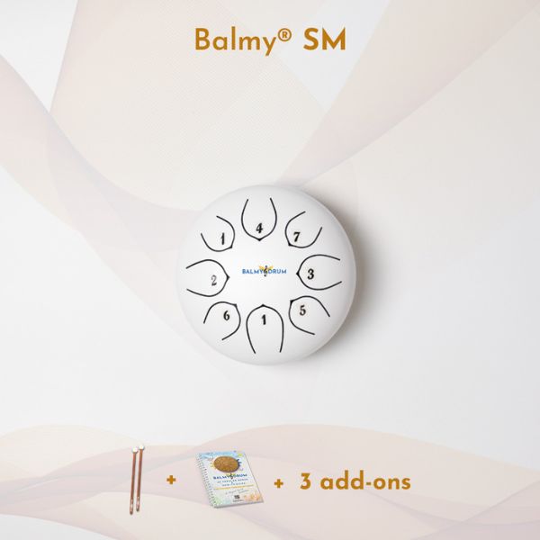 Balmy 6-inch steel tongue drum in white