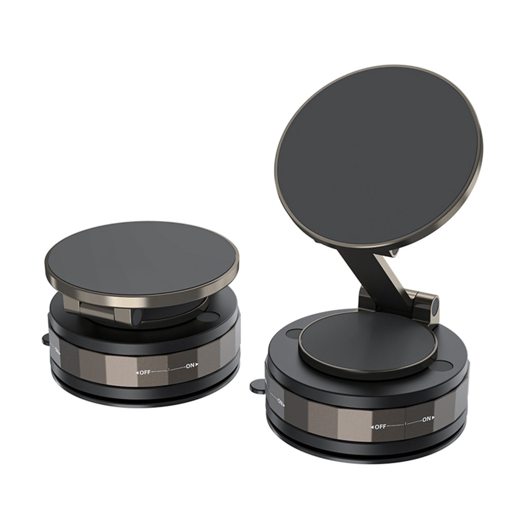 Suction phone mount, closed and open