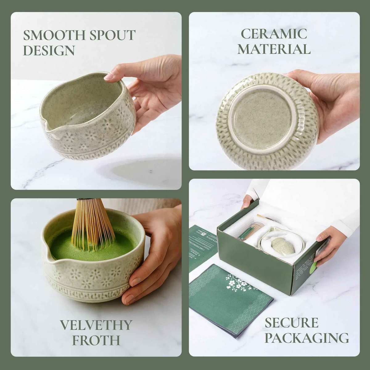 Matcha bowl and whisk on its holder