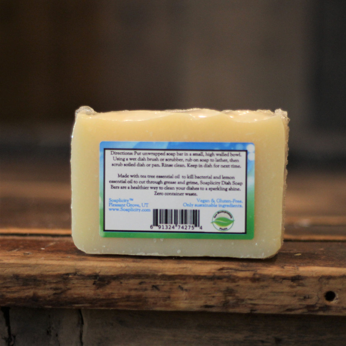 Dish Soap Bar, Aloe, Tea Tree and Lemon by Soaplicity, in use