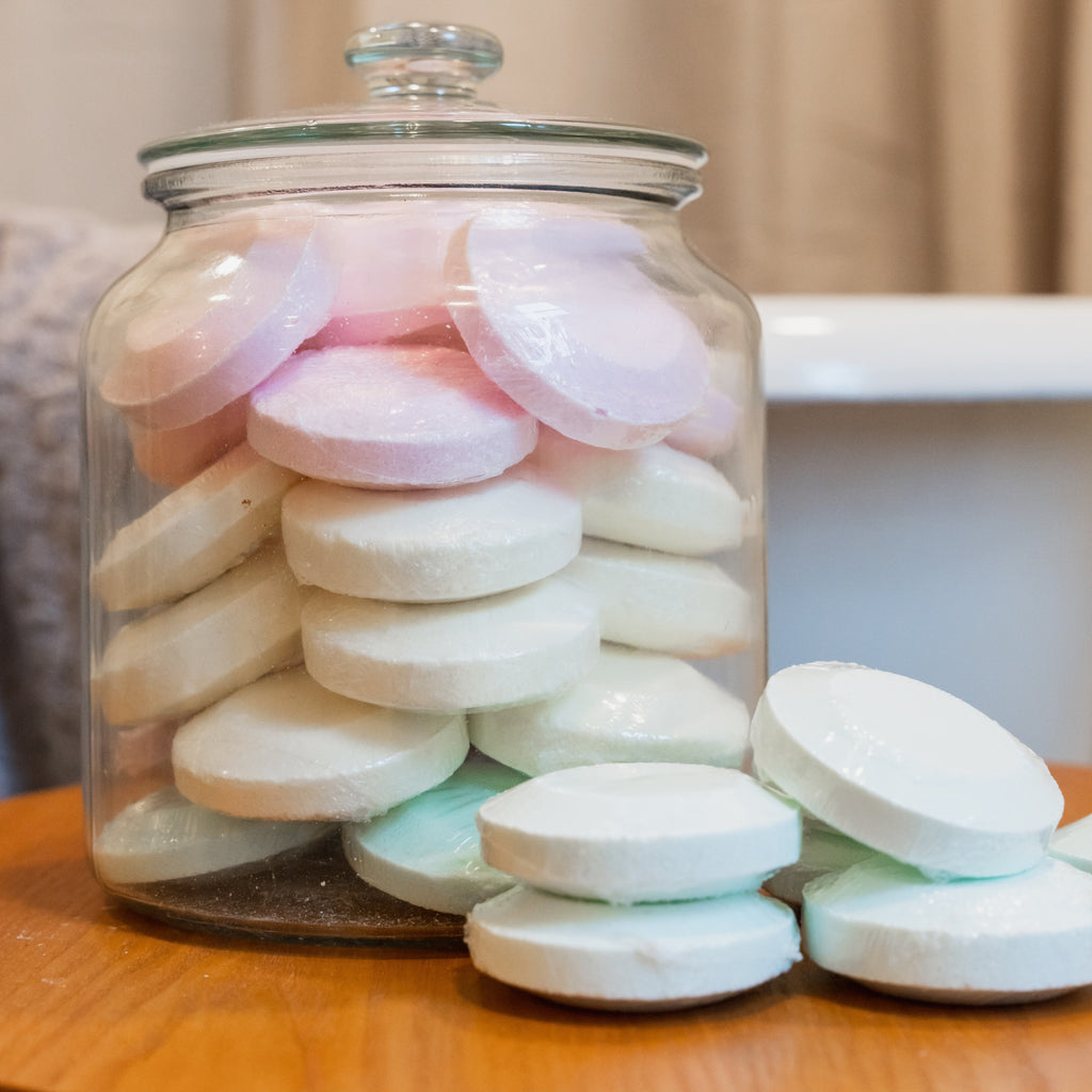JM Botanicals aromatherapy shower steamers in a jar