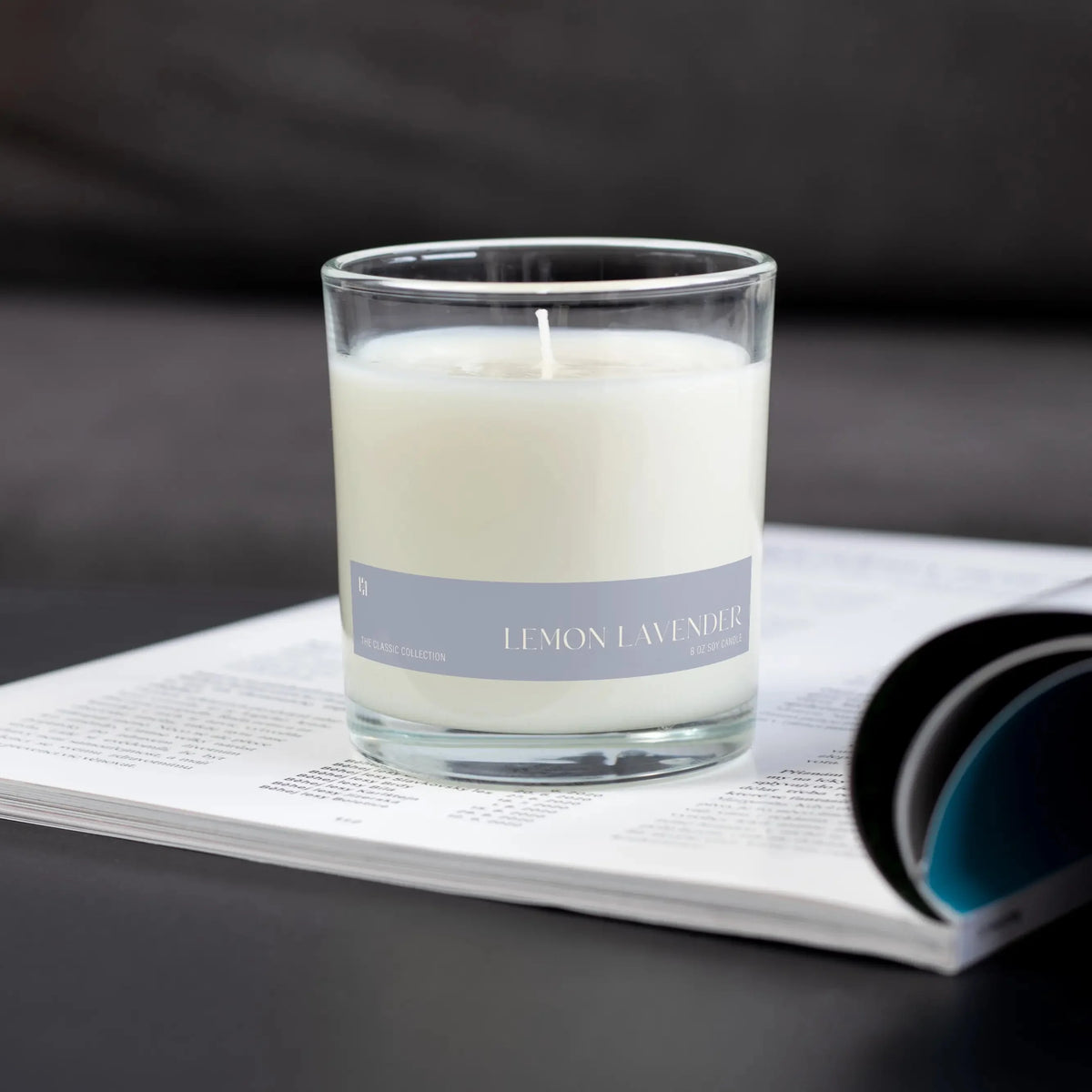 Pretty Honest Lemon Lavender soy candle, 8 oz glass jar
