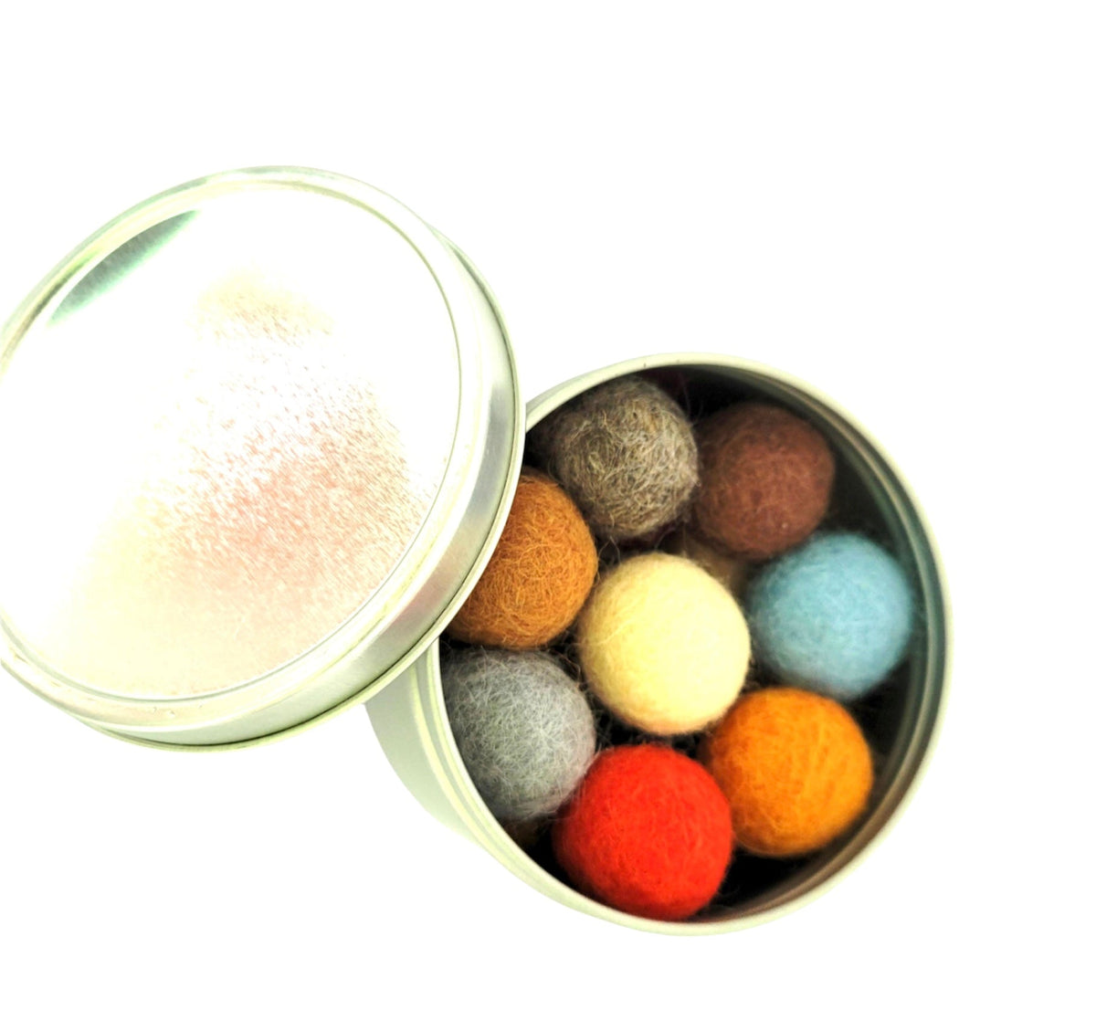 Organic Wool Cat Ball Toys, Set in a Tin