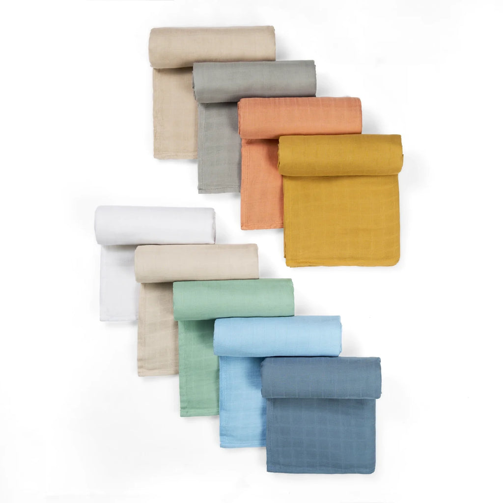 Baby Muslin Swaddle Blanket in Sage Green