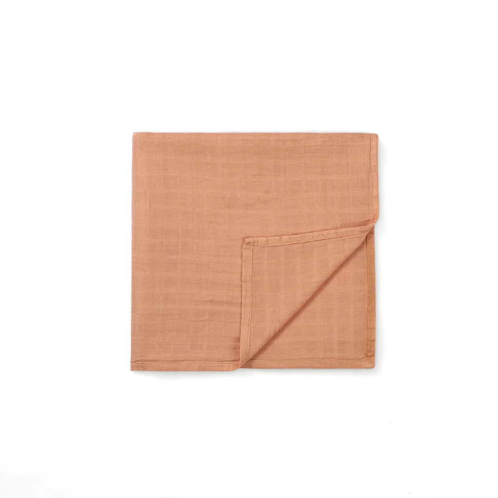 Baby Muslin Swaddle Blanket in Terra Cotta