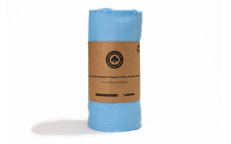 Organic Cotton Muslin Swaddle Blanket, 47 x 47 in