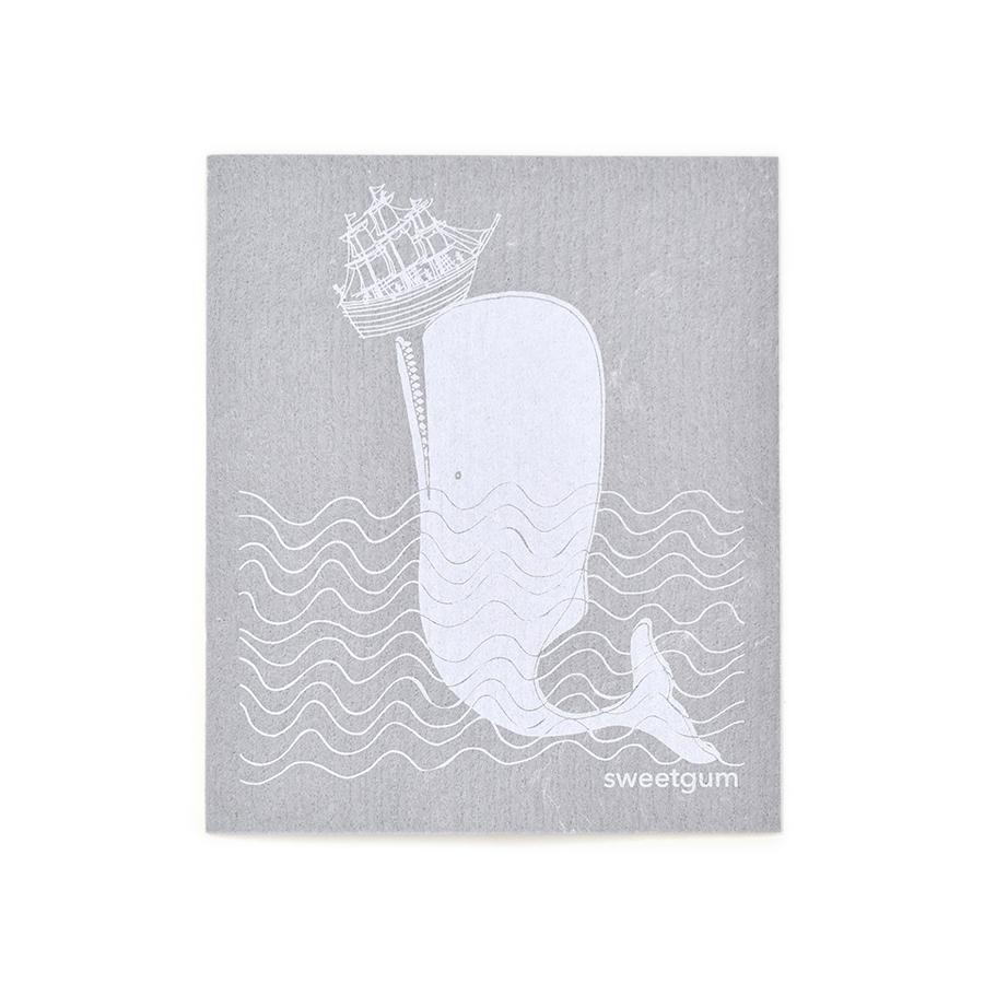 Swedish Dishcloths 3-pack, Lobster, Oysters and Whale by sweetgum home, in use