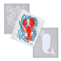 Swedish Dishcloths 3-pack, Lobster, Oysters and Whale by sweetgum home