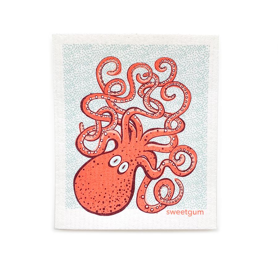 Swedish Dishcloths 3-pack, Sea Turtle, Crab and Octopus by sweetgum home, packaging