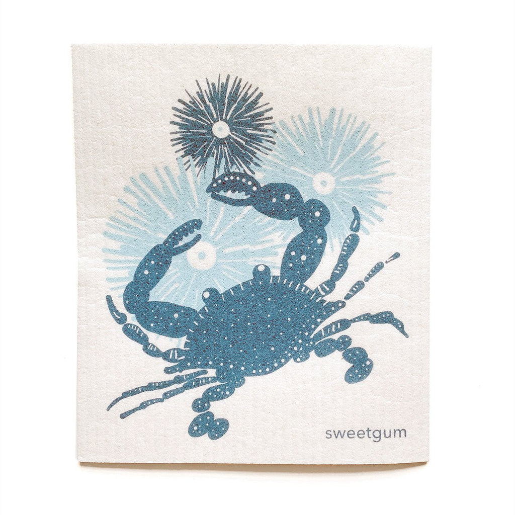 Swedish Dishcloths 3-pack, Sea Turtle, Crab and Octopus by sweetgum home, detail