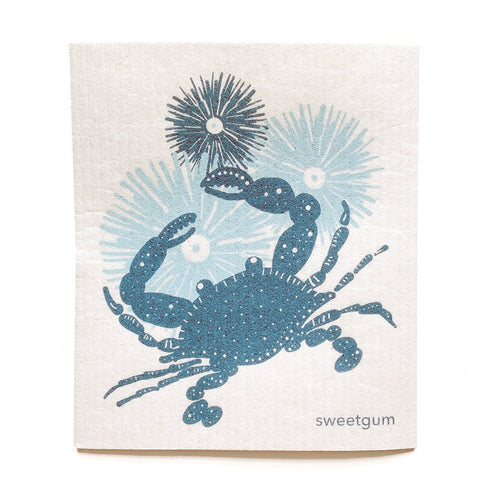 Swedish Dishcloths 3-pack, Sea Turtle, Crab and Octopus by sweetgum home, detail