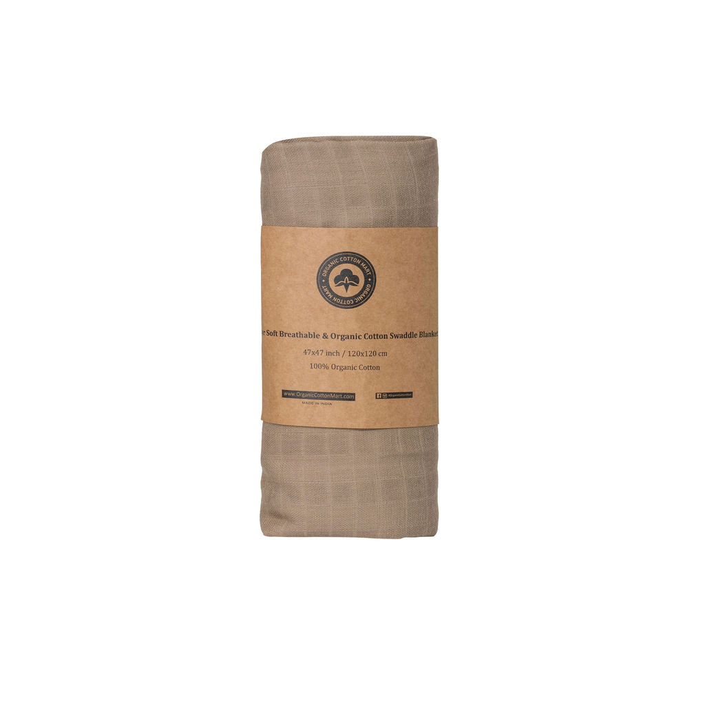 Organic Cotton Muslin Swaddle Blanket, 47 x 47 in