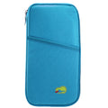Blue zip travel document organizer
