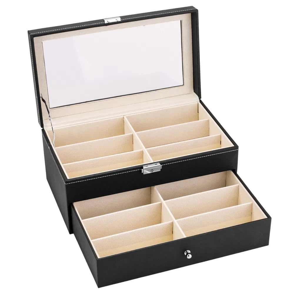 Empty organizer showing the lined slots