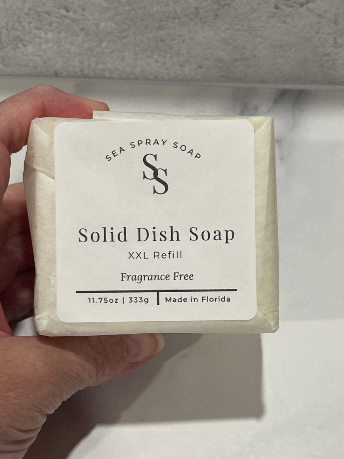 XXL Solid Dish Soap Bar, Fragrance-Free by Sea Spray Soap