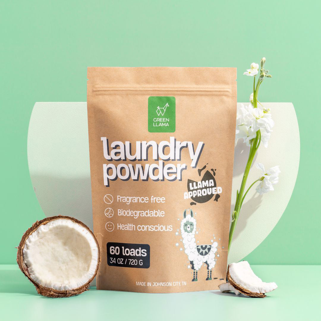 Travel Laundry and Soap Bundle by Green Llama, packaging