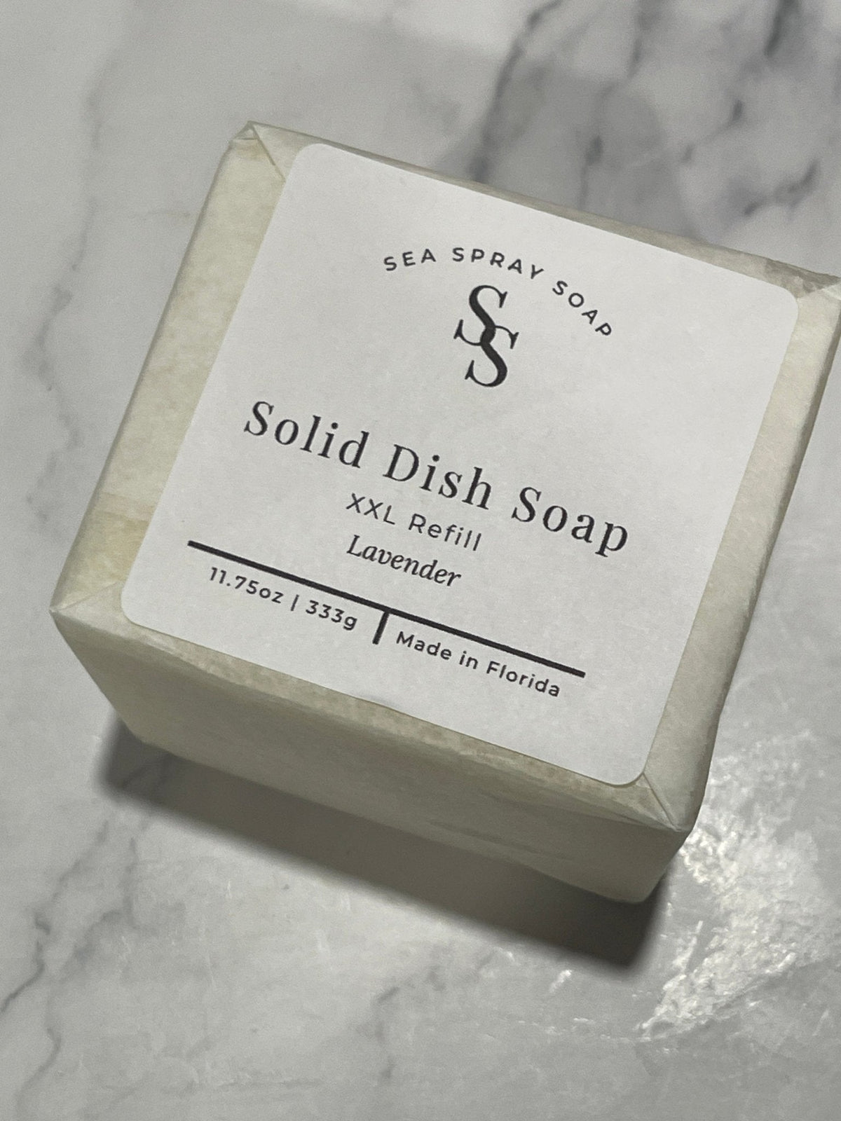 XXL Solid Dish Soap Bar, Fragrance-Free by Sea Spray Soap, in use