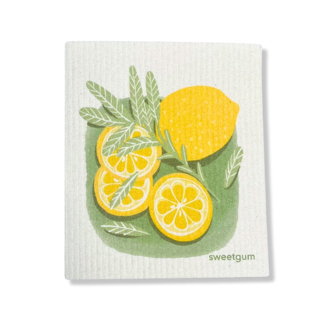 Swedish Dishcloth, Lemons and Sage by sweetgum home, packaging